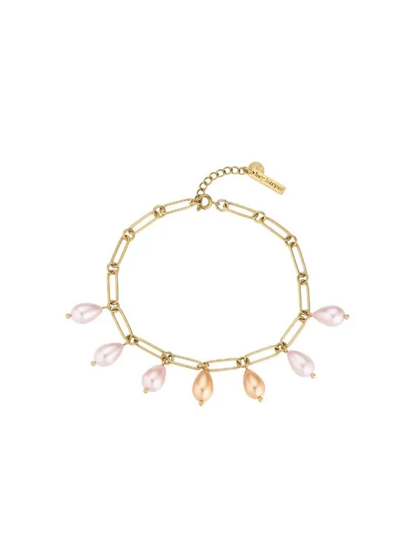 HEY HARPER Water Resistant Pearl Dangle Anklet NEW Gold - Image 2