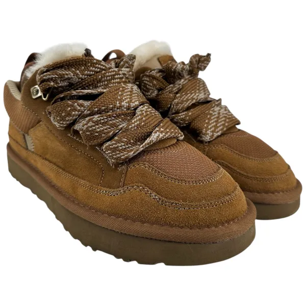 Ugg Lowmel Sneakers Suede Sheepskin Insulated Low Top Lace Up Chestnut 7 - Image 2