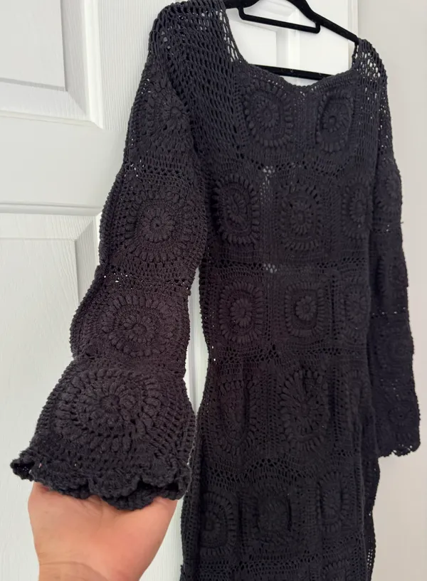 Anthropologie Bohemian Crochet Knit Midi Dress, Size S - Image 7