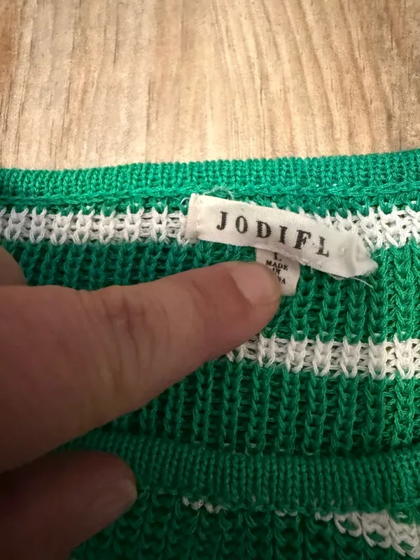 Jodifl Green Stripe Sweater Top - Image 2