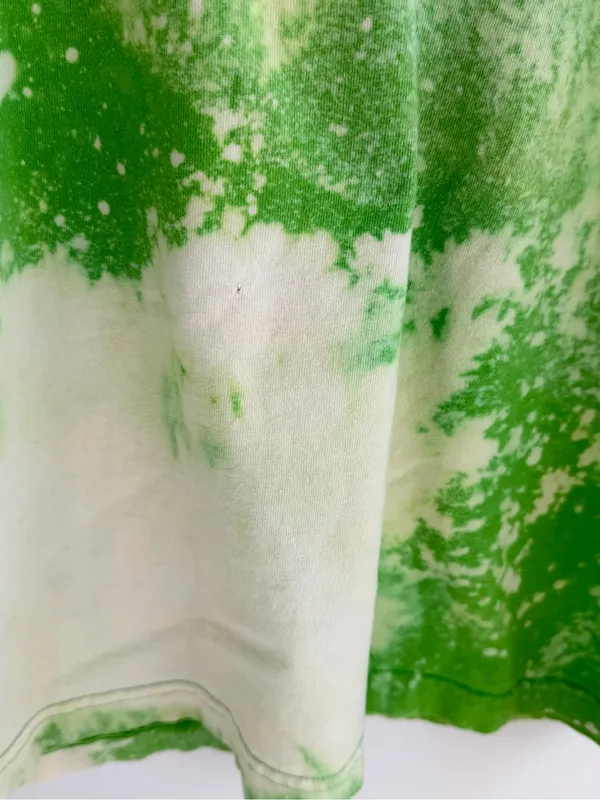 Bleached grunge off the shoulder tee Green Size XL - Image 10