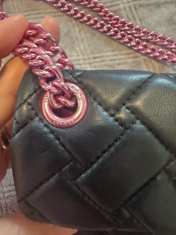 Kurt Geiger Black Quilted Leather Black/pink Bag - Image 8