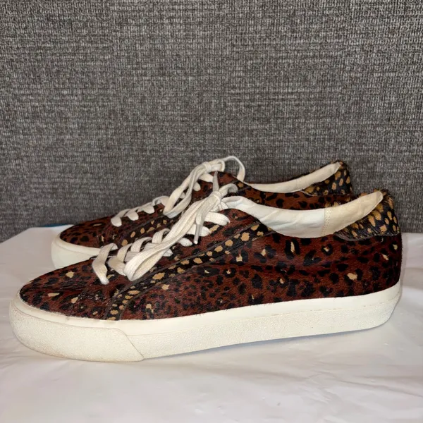 Madewell Sidewalk Low Top Sneakers Womens 9 Leopard Calf Hair Brown Mob Wife - Image 5