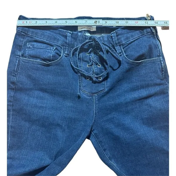 Frame Le Bell Lace‎ Up Jean In Hayworth High Waist Cropped Flare Jeans Sz 27 - Image 7