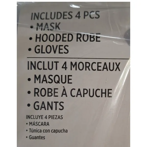 Adult Mummy Costume Size Medium 6-8 Halloween‎ Mask, Robe, & Gloves - Image 4
