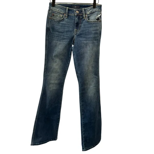 7‎ For All Mankind A Pocket Bootcut Jeans Medium Wash 26 High Rise - Image 4