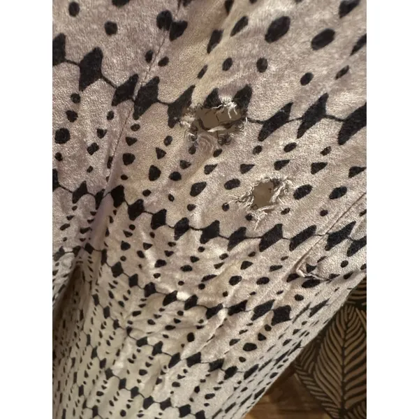 Free People Jen's Pirate Booty Geometric Jumpsuit Cream Black Large Boho - Image 6