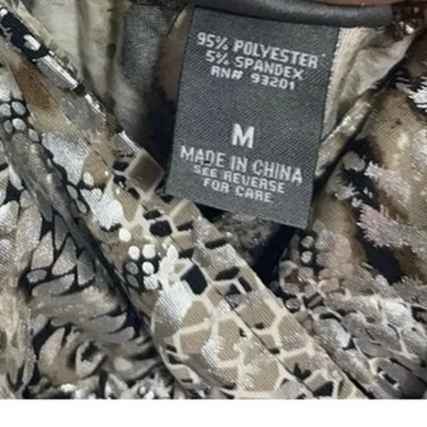 Dots Metallic Snake Print‎ Maxi Dress Size Medium - Image 7