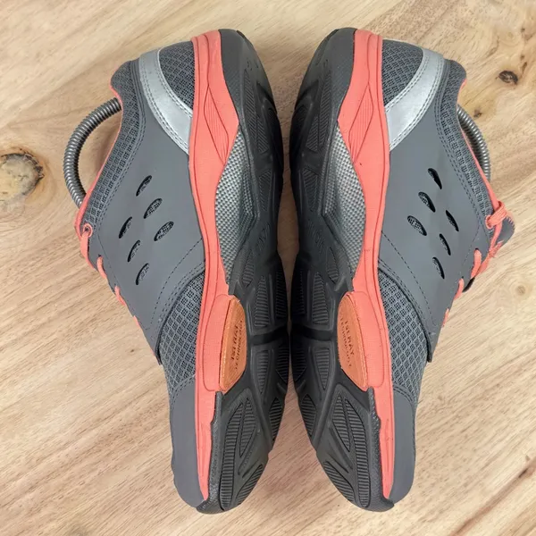 Vionic Venture Orthotic Mesh Low Top Lace Up Sneakers Grey‎ Coral Orange 9 - Image 5