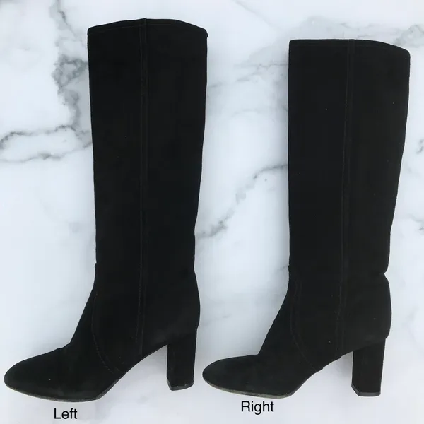 Valentino women’s black suede knee high block heel boots size IT 37 US 7 - Image 6