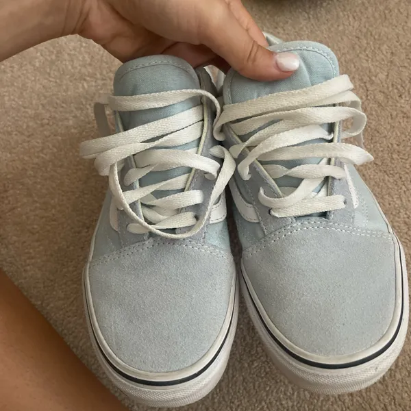 Vans Old Skool Shoes in baby blue - Image 4