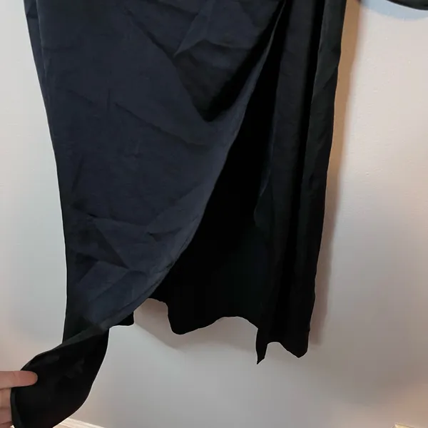 Wilfred Aritzia Anfora Satin Bustier Corset Slit Midi Dress Black Whimsigoth - Image 3