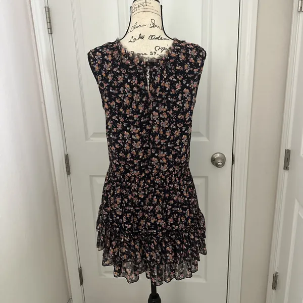 I Joah Sleeveless Black Floral Ruffle Hem Dress - Image 3