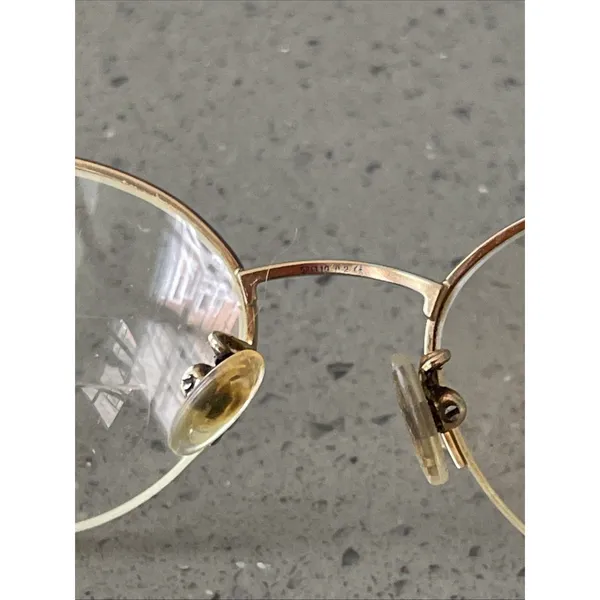 Safilo Eyeglasses Frames ONLY Gold Metal Full Rim 52-19-135 Gold Italy Half Rim - Image 12