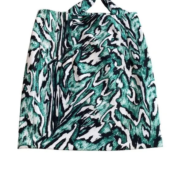 Zara Collection Teal Abstract Animal‎ Print Cutout Halter Mini Dress Small - Image 9