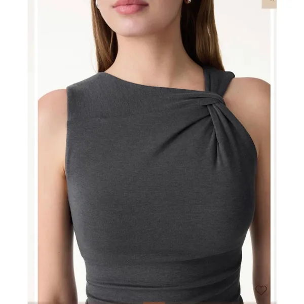 OGLmove Navy Blue Asymmetric Neckline Sleeveless Tank Top Size XS New NWT - Image 4