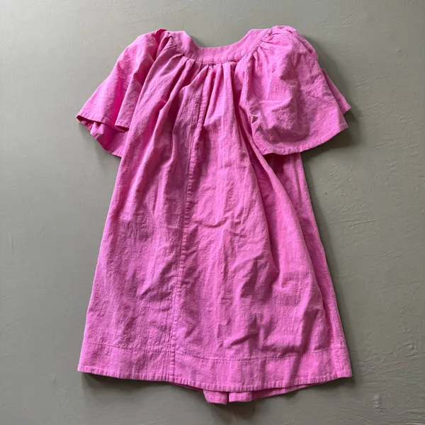 Boutique Pink Cotton Flutter Sleeve Babydoll Dress - Image 11