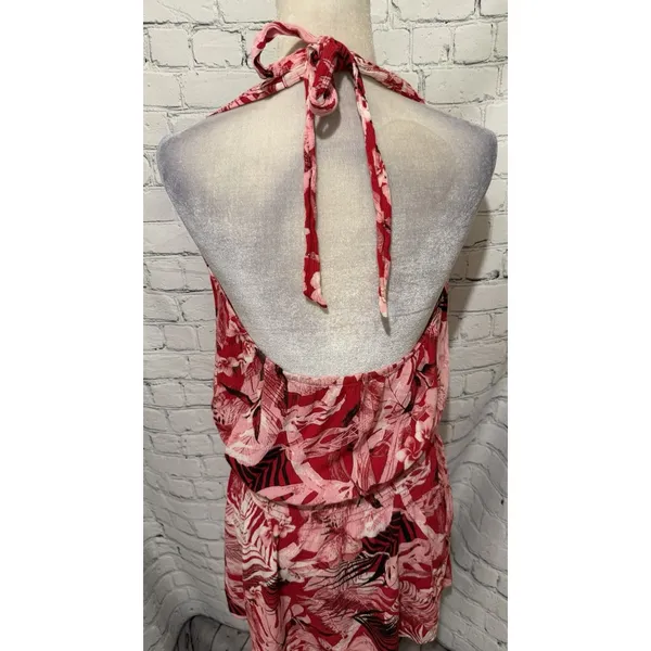 White House Black Market WHBM sleeveless tropical Floral Rayon Dress Size Medium - Image 4