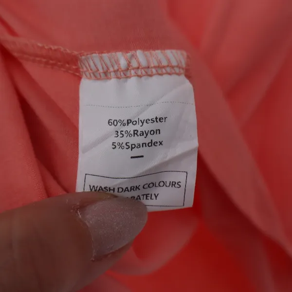 Wiholl Womens Pleated Halter Tank Top Coral Pink High Neck Sleeveless Large NEW - Image 4