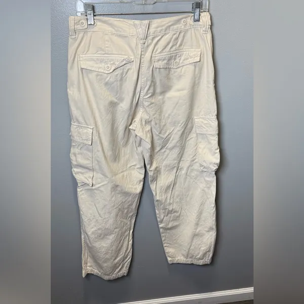 Madewell Women's Low Slung Cargo Beige Pants‎ Size 27 - Image 3