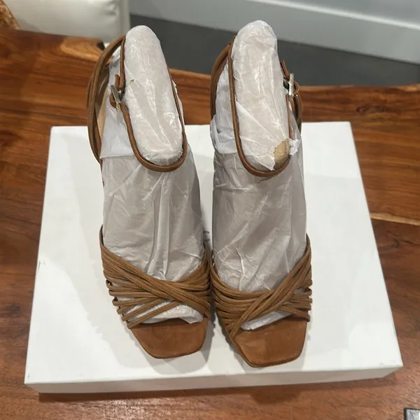 Veronica Beard Tan Platform Heels - Image 5