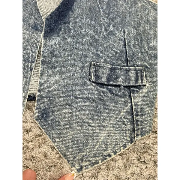 The Dean Group Vintage 90’s Acid Washed Denim Vest Women’s Size Large - Image 5