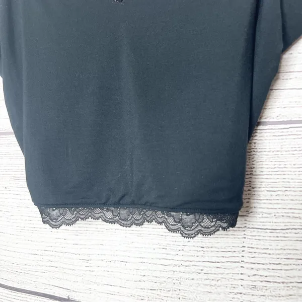 Victoria’s Secret Black Lace Trim Modal Cropped Cami Size XL - Image 4