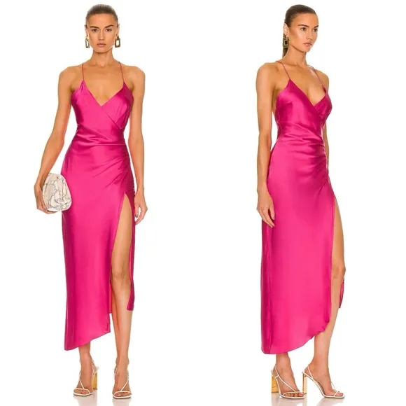 Retrofête NWT SER.O.YA Emma Silk Dress in Fuchsia Purple Women’s Size XS - Image 2