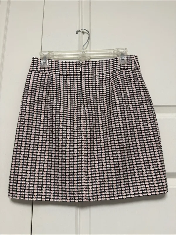 J. Crew Pink and Black Tweed Mini Skirt with Black Side Trim - Image 6