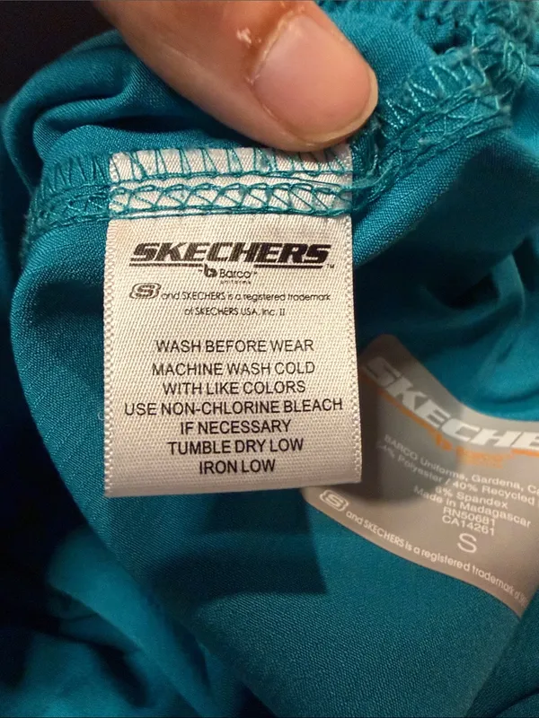 Sketchers by Barco 3 Pocket Stretch Scrub Pants Teal Elastic Waistband Size S - Image 8