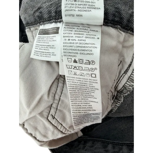 Levis 501 Original Fit Grey Straight Leg Raw Hem Jeans Womens Grunge Streetwear - Image 6