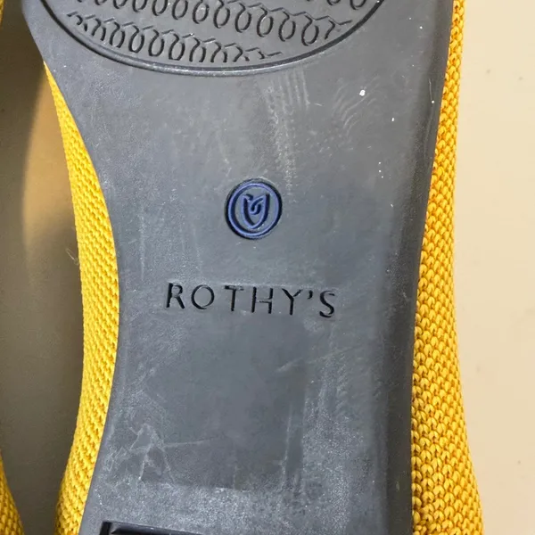Rothys The Point‎ Ballet Flats Womens 9.5 Marigold Yellow Knit Comfort Slip On - Image 10