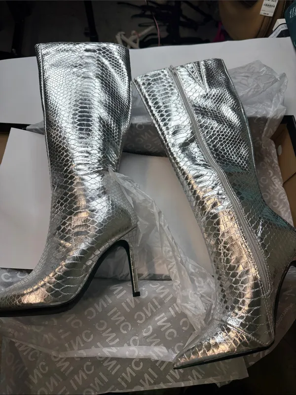 I.N.C. International Concepts Women's Snakeskin Rajel Knee High Boots Size 7.5M - Image 3