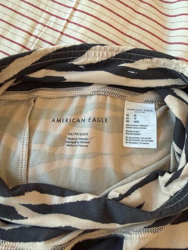 AE Zebra Print Biker Shorts Cream and Black - Image 3