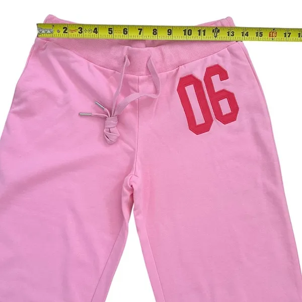 EDIKTED 06 Wide Leg Cotton Blend Drawstring Sweatpants size small Pink - Image 8