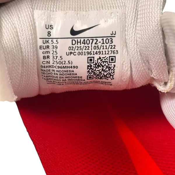Nike Air Zoom Pegasus 39 Womens Running Shoes White Bright Red DH4072-103 Size 8 - Image 3