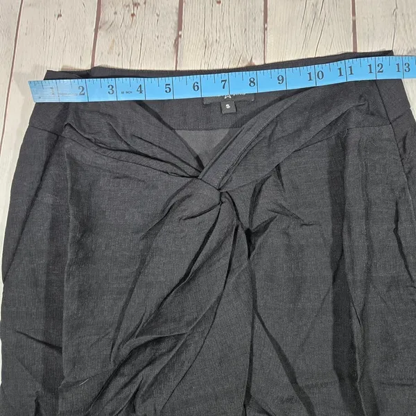 Area Stars Neela Skirt‎ Black Linen Blend Knot Front Slit Midi Skirt Small NEW - Image 5