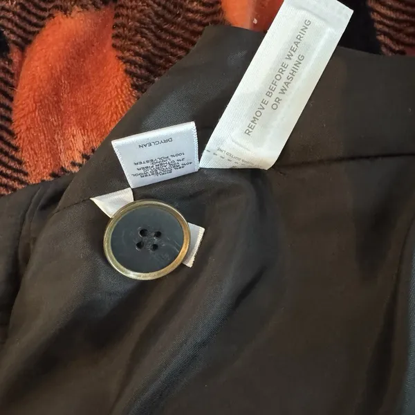 Loft Wool Blend Y2K Button Front Tweed Harringbone Dark Academia Mini Skirt 8 - Image 7