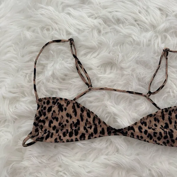 Skims Fits Everybody Micro Skimpy Bralette Sienna Jaguar Print Size Medium - Image 2