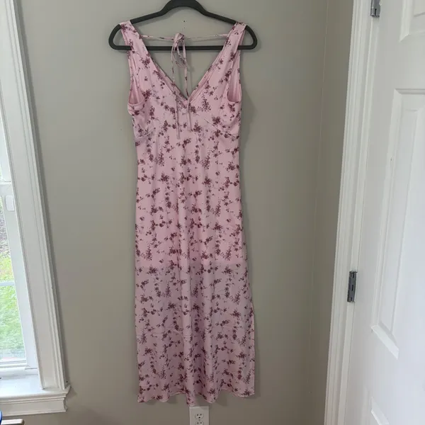 Wild Fable Small Dress Pink‎ Floral Lace Halter Maxi Side Slit NEW Cottagecore - Image 9