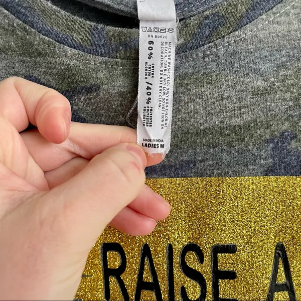 Raise a hallelujah camouflage shirt size medium fits like a small - Image 4