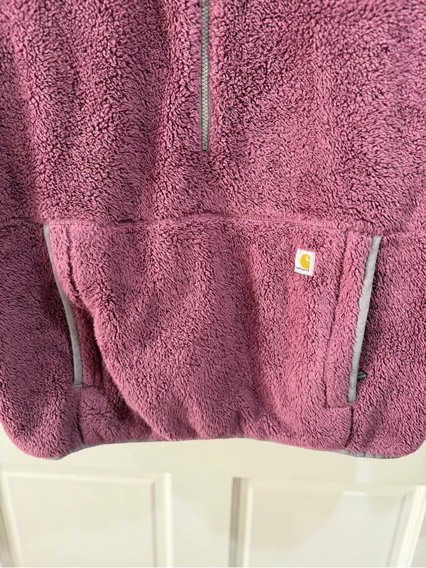 Women’s Carhartt Plum Sherpa Half-Zip Pullover Size XL - Image 3