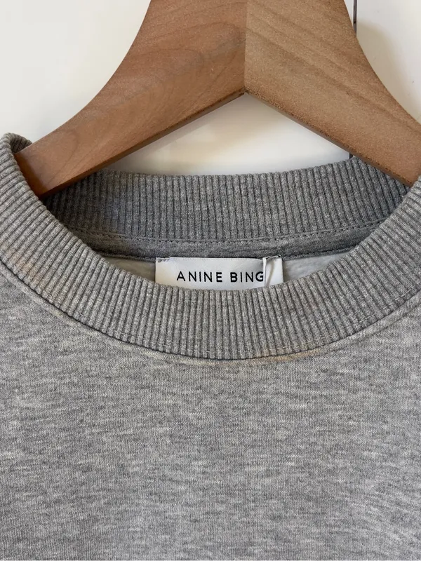Anine Bing Spencer Sweatshirt Logo in Heather Grey NWT - Image 4