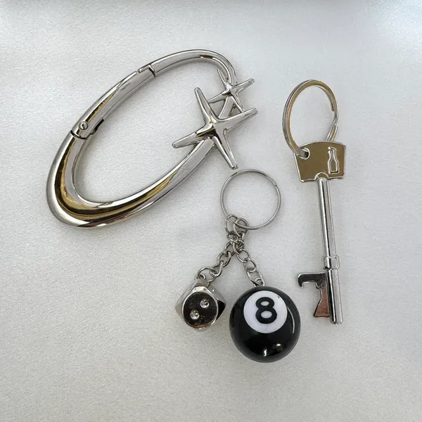 8 Ball Keychain Key Ring Car Key Pants Chain for Men Women,Bag Charm - Image 3