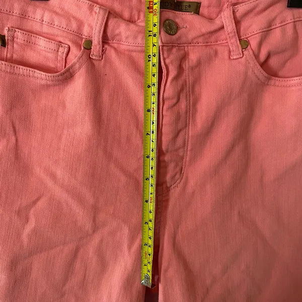Judy Blue Hot Pink Garment Dyed Frayed Straight Leg Jeans Cropped Women 15 / 32 - Image 8