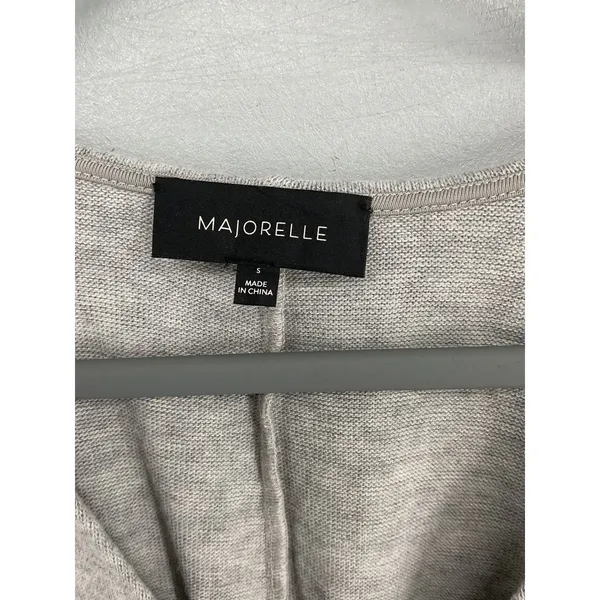 Majorelle Women Bodysuit Gray V-Neck Balloon Sleeve Knit Small - Image 5