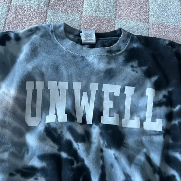 Black and White Tie-Dye Men's Sweater - Image 4