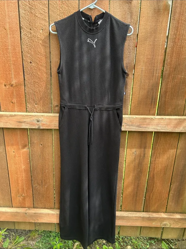 Puma Black Wide Leg Jumpsuit Size XS - Image 10