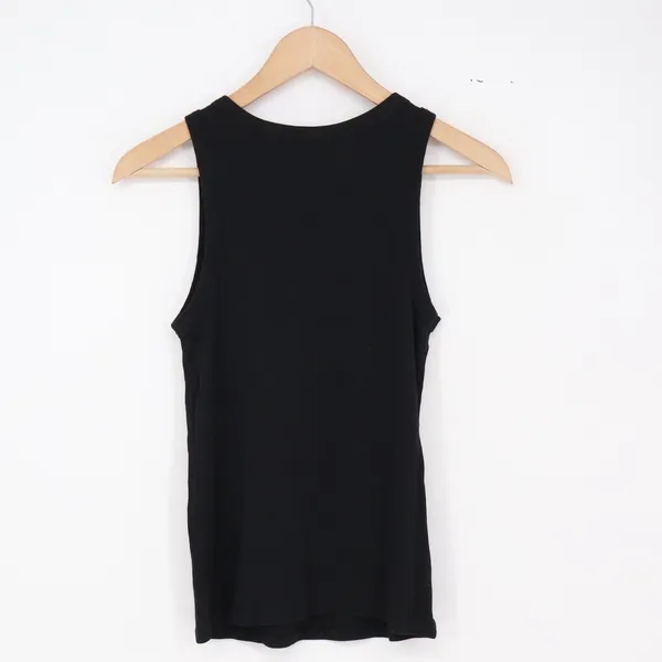 A New Day Tank Top Womens Large Ribbed Black Slim Fit Excellent - Image 3