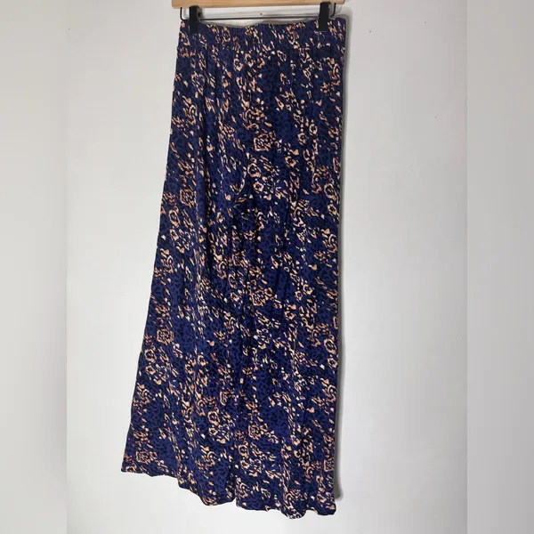 lascana Blue Printed Leopard Wide Leg Pull On Pants‎ Size 4 Resort Wear - Image 2